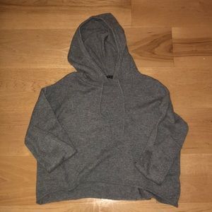 Grey knitted sweater hoodie